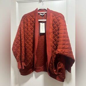 Burnt Orange Quilted Kimono Cardigan
